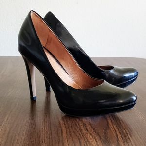 🌿 Corso Como Black Patent Leather Platform Pumps